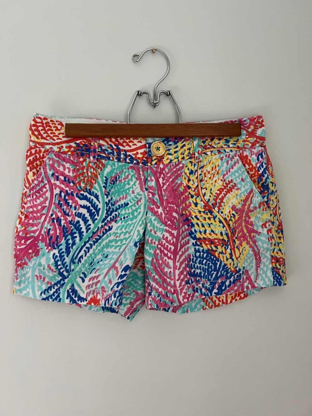 Lilly Pulitzer The Callahan Short Women’s Coral Print Cotton #81876 Size 0